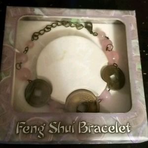 * free with bundle buy * Feng Shui rose quartz & coins bracelet